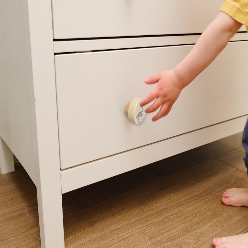 Lasyman Animal Wood Dresser Cabinet Drawer Knobs Round Unique Decorative Wooden Drawer Knobs for Kids Cabinets (8  Log color1) - Image 5